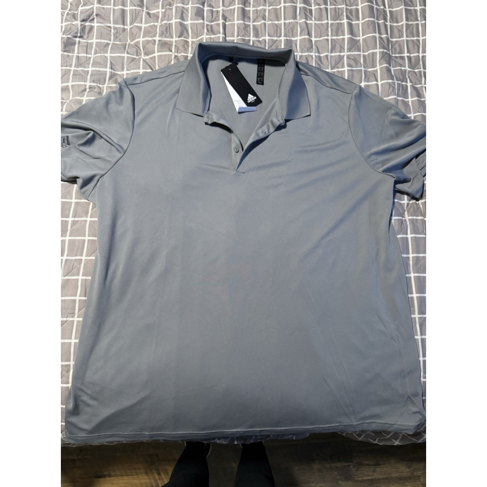 Adidas Golf A230 Performance Polo Shirt Men’s 2XL Gray Short Sleeve NWT